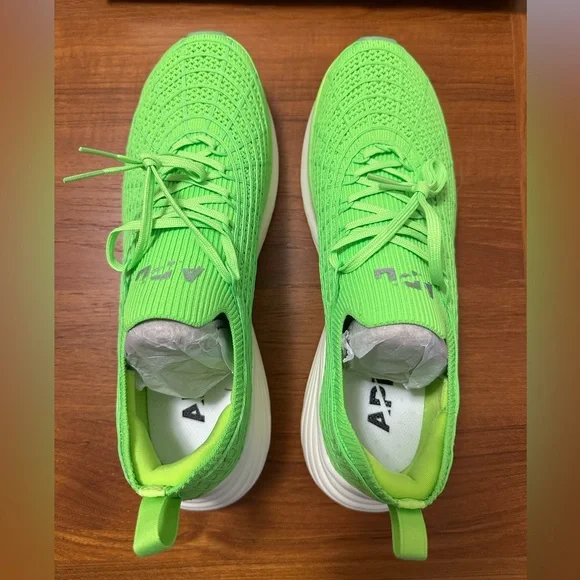 NEW APL Men’s Techloom Zipline Vibrant Green/Silver/White Knit Sneakers Sz.12 - Picture 6 of 8